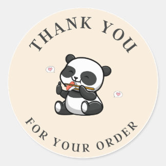 Adesivo Redondo Panda Obrigado Sticker