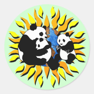 Adesivo Redondo Panda Planet
