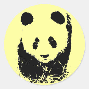 Adesivo Redondo Panda Pop Art