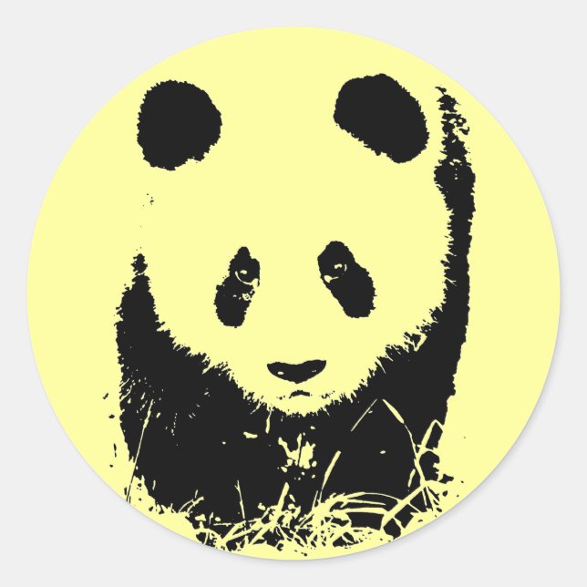 Adesivo Redondo Panda Pop Art (Frente)