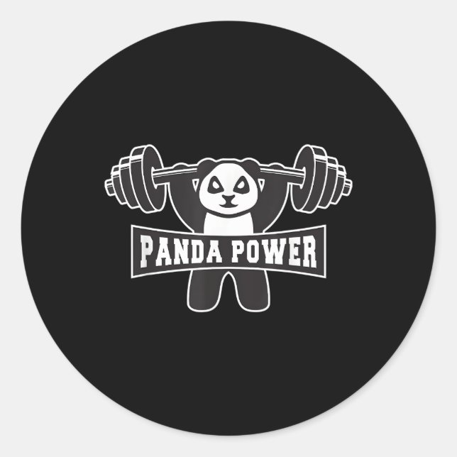 Adesivo Redondo Panda Power Workout Panda Gym (Frente)
