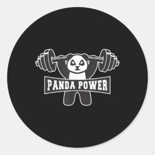 Adesivo Redondo Panda Power Workout Panda Gym