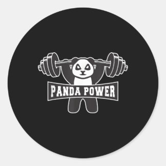 Adesivo Redondo Panda Power Workout Panda Gym