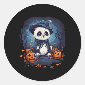 Adesivo Redondo Panda Pumpkin Panda Halloween