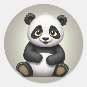 Adesivo Redondo Panda Reproduzida