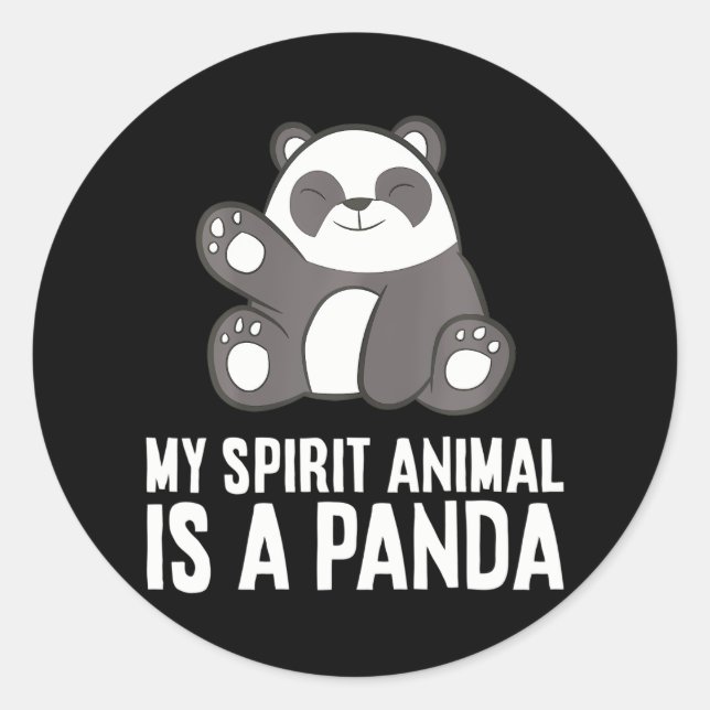 Adesivo Redondo Panda Spirit Animal Meu Espírito É Panda (Frente)