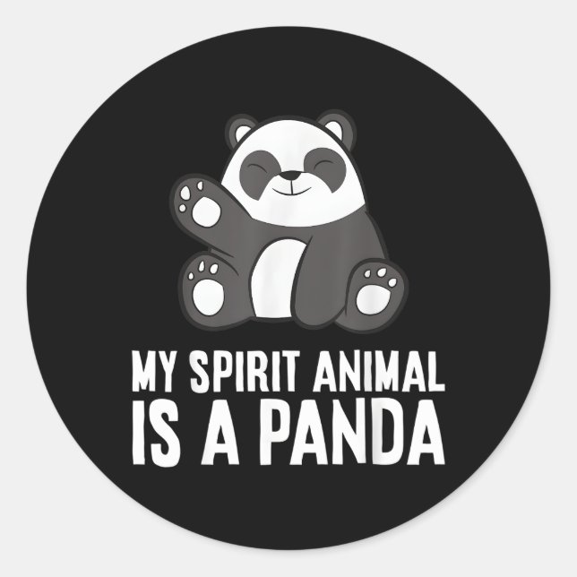 Adesivo Redondo Panda Spirit Animal Meu Espírito É Panda (Frente)