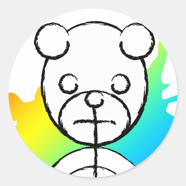 Adesivo Redondo panda splatz. (Frente)