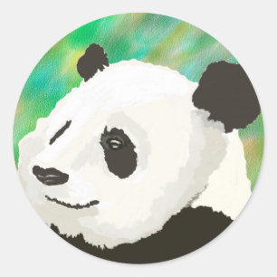 Adesivo Redondo Panda Sticker