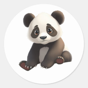 Adesivo Redondo Panda Stickers