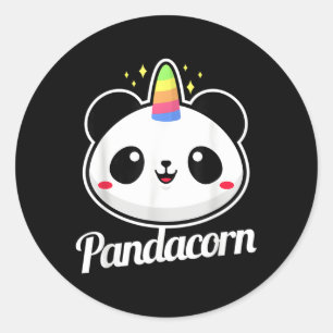 Adesivo Redondo Panda Unicorn Animal Pandacorn