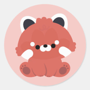 Adesivo Redondo Panda Vermelha Custa