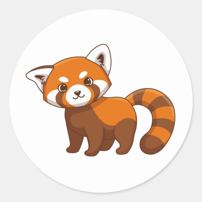 Adesivo Redondo Panda Vermelho Fofo (Frente)