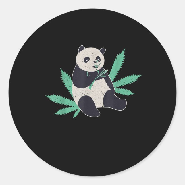 Adesivo Redondo Panda Weed Stoner Gift (Frente)