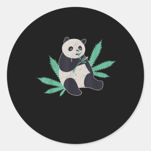 Adesivo Redondo Panda Weed Stoner Gift