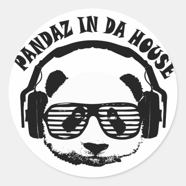 Adesivo Redondo Pandaz Na Casa Da (Frente)