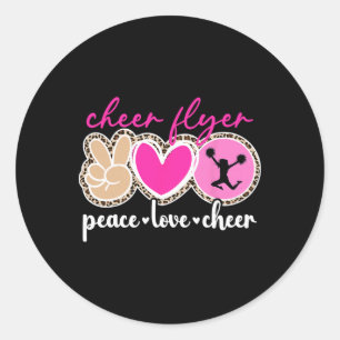 Adesivo Redondo Panfleto de Paz Amor Alegria Panfleto de Cheerlead