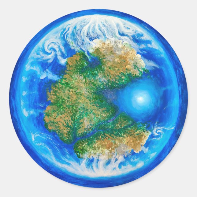 Adesivo Redondo Pangea e o oceano de Tethys (Frente)
