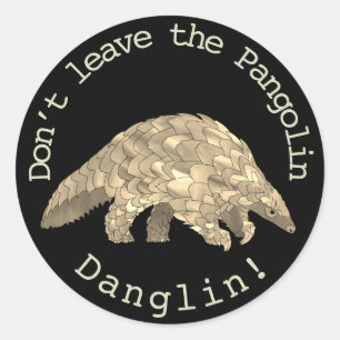 Adesivo Redondo Pangolin Perigo Ativismo Dos Direitos Dos Animais