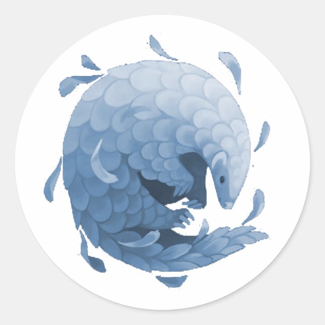 Adesivo Redondo Pangolin Sticker (Azul) (Frente)