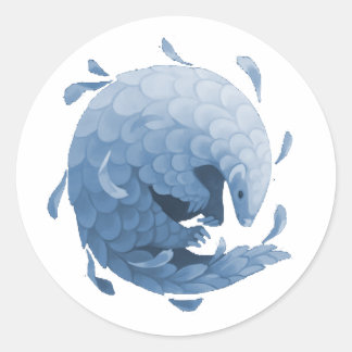 Adesivo Redondo Pangolin Sticker (Azul)