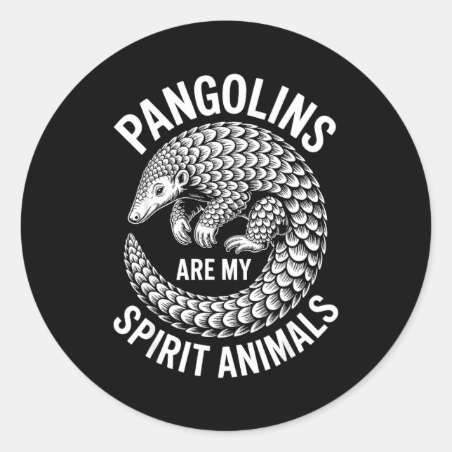 Adesivo Redondo Pangolins Srit Animals Funny Pangolin  (Frente)