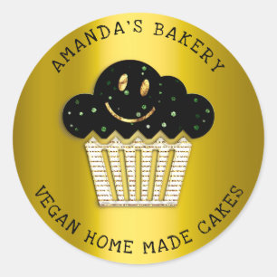 Adesivo Redondo Panificação de Casas Doce Muffin Sorri Lux Verde