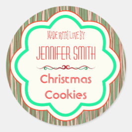 Adesivo Redondo Panificação de Natal Feriado Cookies cozidos