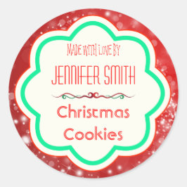 Adesivo Redondo Panificação de Natal Feriado Cookies cozidos