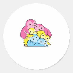 Adesivo Redondo Pansexual Flag Pride Lgbtq Cute Penguin