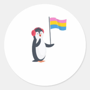 Adesivo Redondo Pansexual Pinguin Pan Pride Mês LGBT