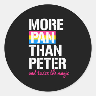 Adesivo Redondo Pansexualidade - Mais Pan do que Peter e duas veze
