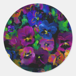 Adesivo Redondo Pansies [abstract 2]