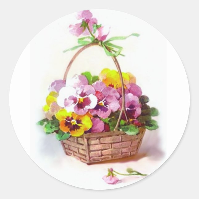 Adesivo Redondo Pansy Basket (Frente)