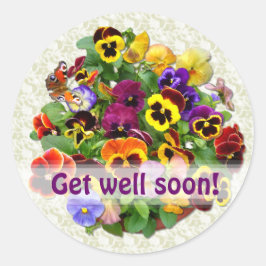 Adesivo Redondo PANSY BEAUTY "Get well"