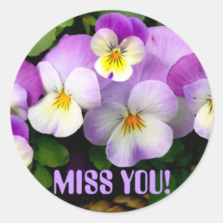 Adesivo Redondo PANSY "Miss You!" ~ Envelope Sealers