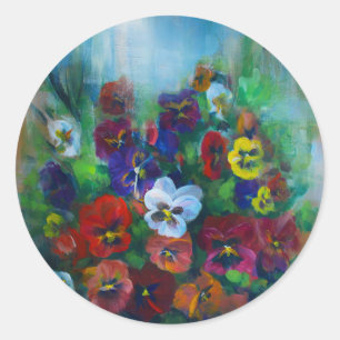 Adesivo Redondo Pansy Sticker