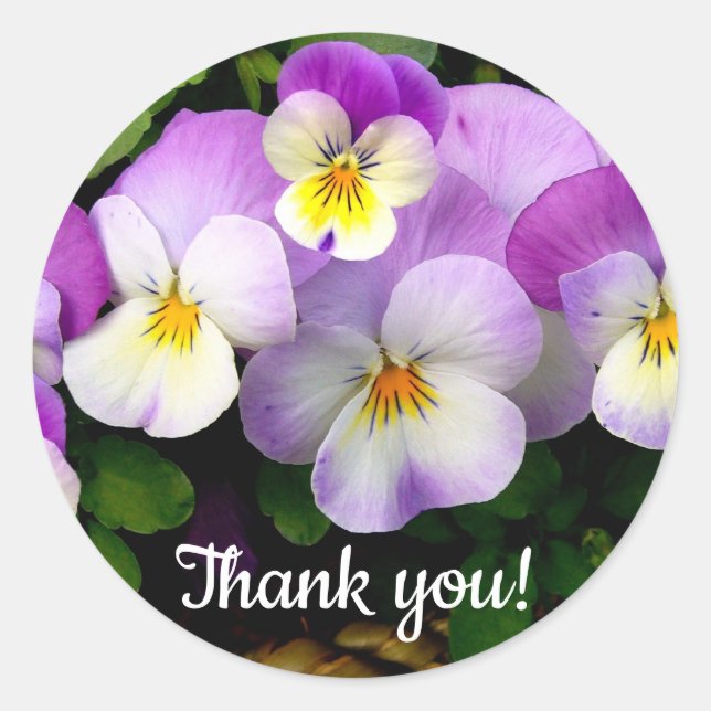 Adesivo Redondo Pansy Thand You (Frente)