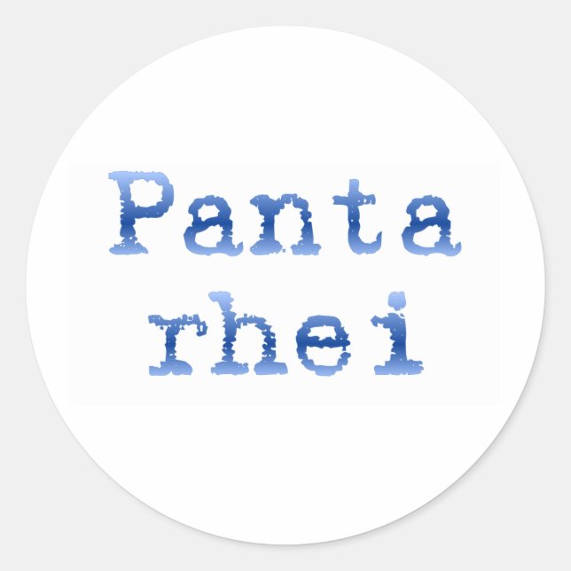 Adesivo Redondo Panta rhei "Tudo corre" (Frente)