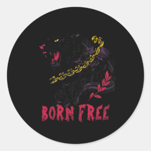 Adesivo Redondo Pantera com cadeia negra história do mês africano