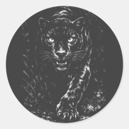Adesivo Redondo Pantera Negra — por BurnsInHell