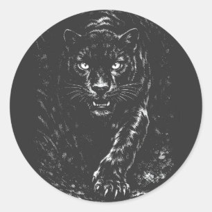 Adesivo Redondo Pantera Negra — por BurnsInHell