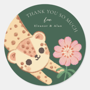 Adesivo Redondo Panteras de guepardo-leopardo-verde