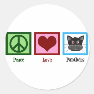 Adesivo Redondo Panteras do amor da paz