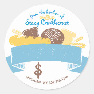 Adesivo Redondo Pão caseiro pão pão pão pão pão pão pão p