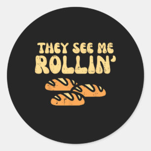 Adesivo Redondo Pão De Ação De Graças Eles Me Veem Rollin Divertid