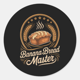 Adesivo Redondo Pão de Banana Mestre Padeiro Chef Humor Outono Pan