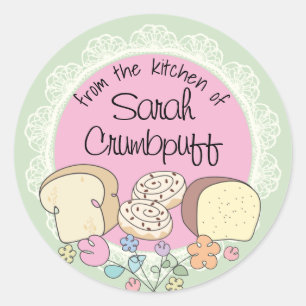 Adesivo Redondo Pão de canela da cozinha