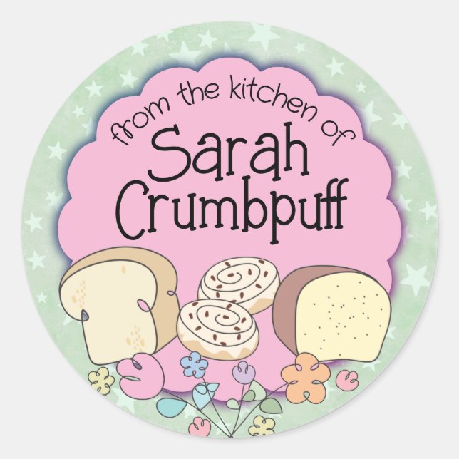 Adesivo Redondo Pão de canela da cozinha da cl (Frente)