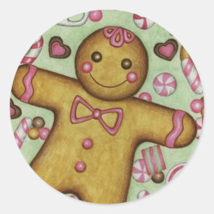 Adesivo Redondo Pão-de-espécie BoySticker dos doces do Natal